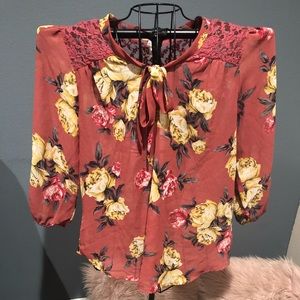 Live For Truth Flowered Sheer Top